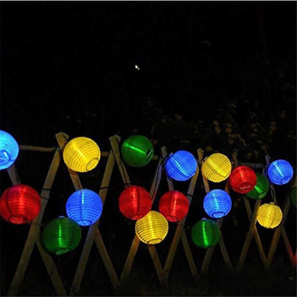 Vattentät Lykta Boll Solcellssträng Ljus Globus Boll Julfest Fairy String Ljus Utomhus Patio Trädgård Girlang Multicolor 6M 30Led