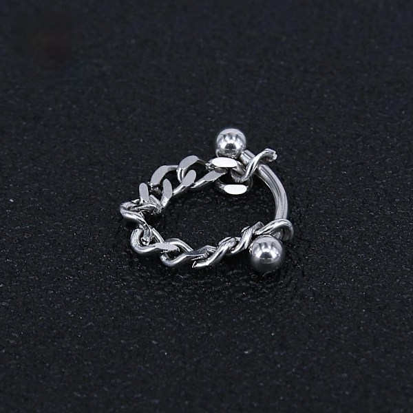 Hip Hop Mode Örhängen Rostfritt Stål Guld Silver Färg Koreanska Smycken Kedjeörhänge Stud Punk Unisex Kroppssmycken Cone Silver