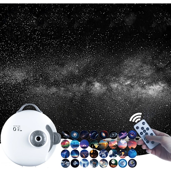 32-i-1 Galaxy Planetarium Projektor 360° Rotering Fjärrkontroll Bluetooth Musik Stjärnhimmel Nattlampa för Barnrum Tak Hembio Music