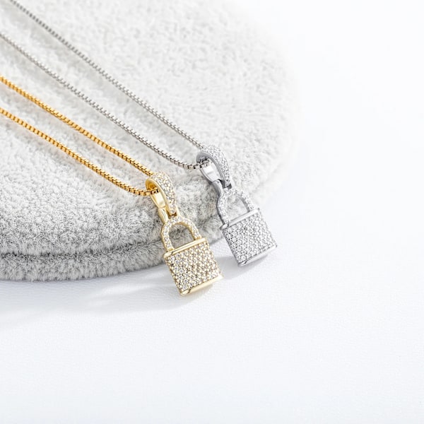 925 Sterling Silver Solid Låshänge Halsband för Kvinnor 2021 Trendiga Högkvalitativa Mode Smycken Jubileumspresenter Silver
