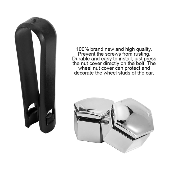 20 st Hjulmutterlockar Bil Navskruv Cover Bult Fälgar Exteriör black 17mm