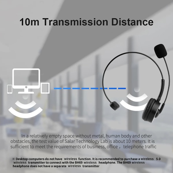 BH69 USB Bluetooth-kompatibel Call Center Headset PC-dator 3.5mm Business Headsets Telefonhörlurar med Mikrofon