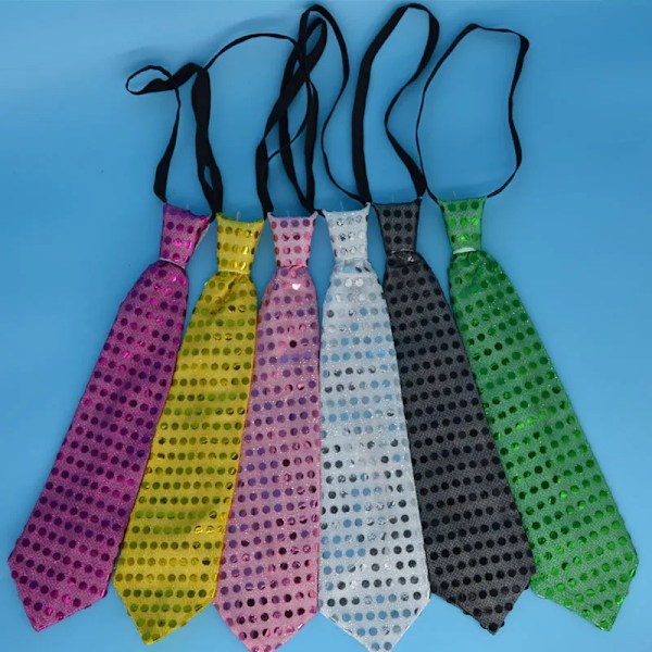 10 st Blinkande Lysande Paljett Fluga Slips LED Party Ljusande Halsaccessoar Cosplay Bröllop Födelsedag Halloween Jul navy blue bow