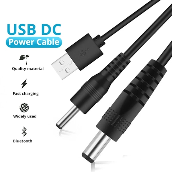 USB till DC-port Laddningskabel DC/5x2.5 3.5x1.35mm USB till DC 3.5mm 5V Strömförsörjningskabel Style A