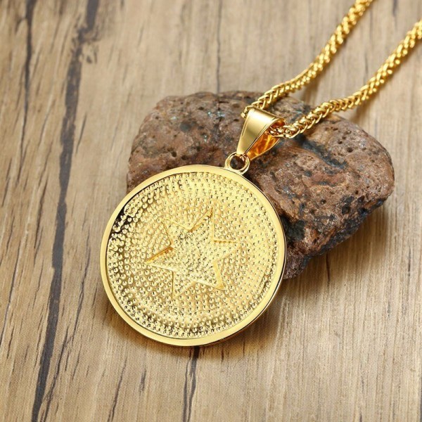 Antika Herrhalsband Triangel Försynens Öga Illuminati Pyramid Allseende Öga Rostfritt Stål Hängen Punk Smycken