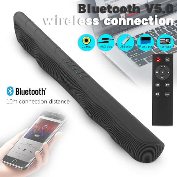 TV-ljudfält Bluetooth 5.0 Högtalare Trådbunden & Trådlös Audio Stereo Ljudfält, Koaxial, AUX RCA Ljudfält för TV/PC/Telefoner/Surfplattor blue