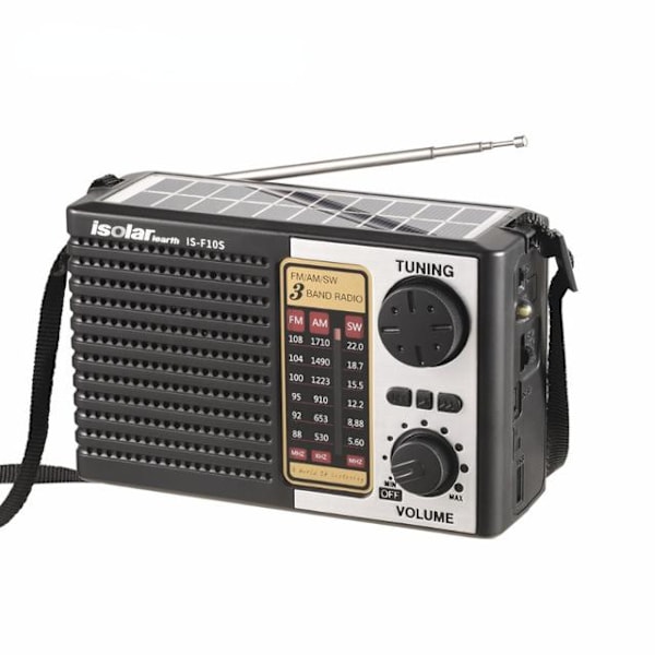 Solcellsladdad Nödradio Multiband Högkänslig Radio Trådlös Bluetooth-högtalare Stöder FM / AM / SW-radio