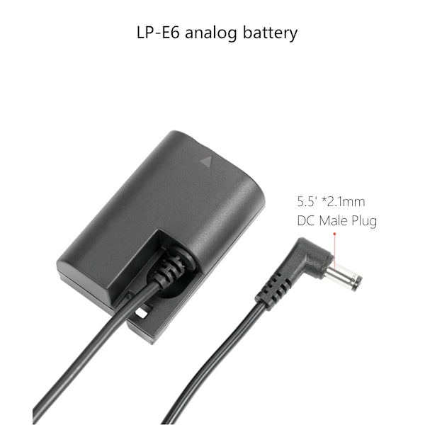 Dummybatteri Fullt Dekoderad DC-Kopplare DR-E6 LP-E6 DR-E18 LP-E17 NP-FZ100 CP-W126S NP-W126 EP-5A EN-EL14 EP-5B EN-EL15 NP-W126