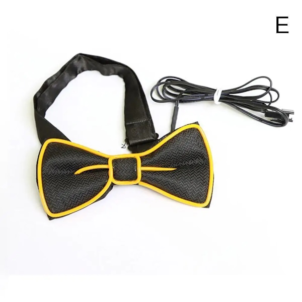 Lysande Fluga LED Lyser Upp Herr Fluga Slips Mode Neonljus Blinkande För Dansfest Julfest Dekoration Yellow