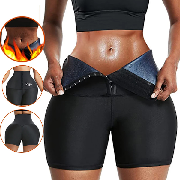Svett Sauna Byxor Kroppsformare Viktminskning Slimmande Byxor Midjetränare Shapewear Mage Varma Termo Svett Leggings Fitness Träning XL