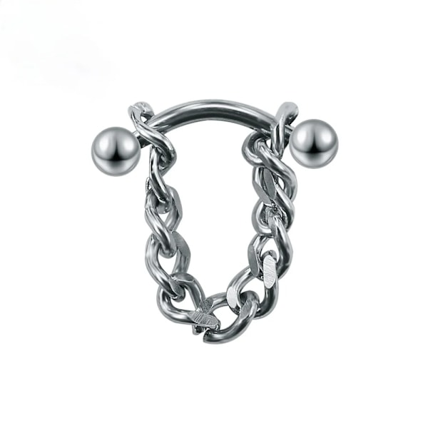 Hip Hop Mode Örhängen Rostfritt Stål Guld Silver Färg Koreanska Smycken Kedjeörhänge Stud Punk Unisex Kroppssmycken Ball Silver