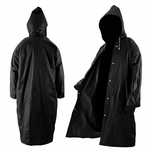 1 st 145*68CM EVA Unisex Regnrock Förtjockad Vattentät Regnkappa Kvinnor Män Svart Camping Vattentäta Regnkläder Kostym