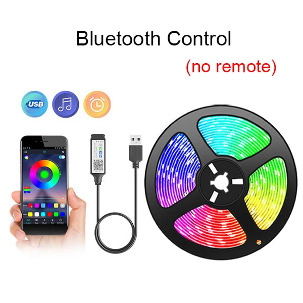 Tejp Bluetooth USB LED-remsa 5050 SMD 5V USB RGB-lampor Flexibel LED-lampa Tejpband RGB Självhäftande TV-skrivbordsdiod 1m