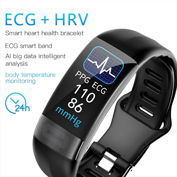 P11 Plus Smart Armband Kroppstemperaturövervakning Smart Armband ECG PPG Smart Klocka Puls Blodtrycksarmband Red