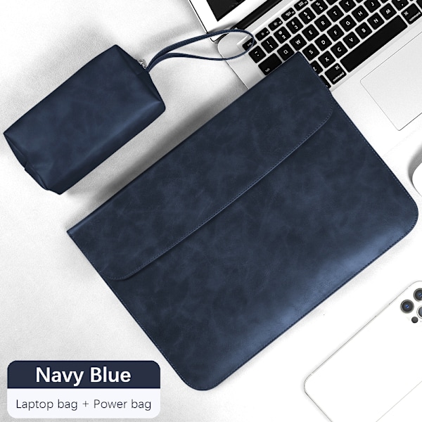 Laptopfodral för Macbook Pro 16 Case 2021 M1 Pro 14 A2442 Notebook Cover Laptopväska för Macbook Air 13 M2 Pro Väska Matebook 15 Navy Blue 16 inch