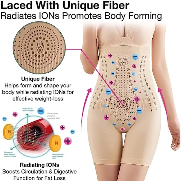 Unik Fiber Restoration Shaper Tummy Control Shapewear Lårförminskande Midjetränare Underkläder För Kvinnor Bodyshaper Trosor Black L