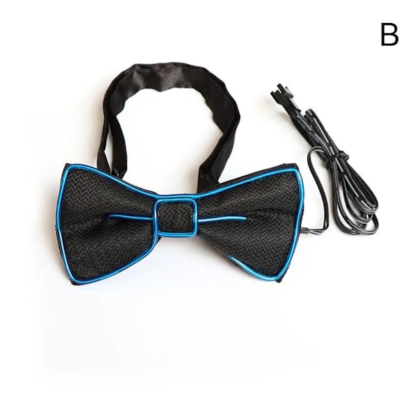 Lysande Fluga LED Lyser Upp Herr Fluga Slips Mode Neonljus Blinkande För Dansfest Julfest Dekoration Blue