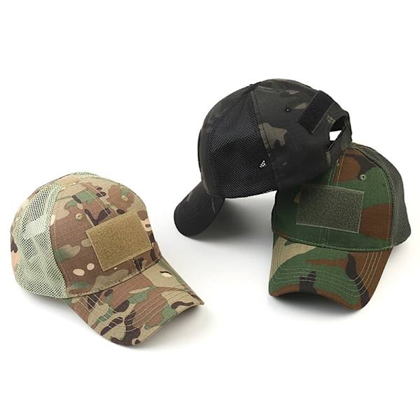 Utomhus Multicam Kamouflage Justerbar Keps Mesh Taktisk Militär Armé Airsoft Fiske Jakt Vandring Basket Snapback Hatt