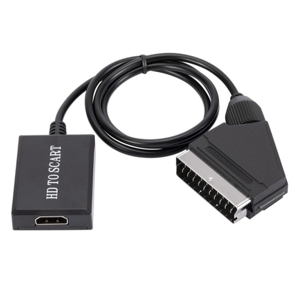 HDMI-kompatibel till Scart-kabel Bärbar 720P / 1080P Video Audio Adapter Konverterkabel Trådar med USB-kabel för HD-TV DVD-linjer