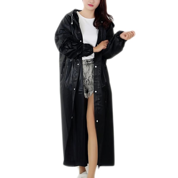 1 st 145*68CM EVA Unisex Regnrock Förtjockad Vattentät Regnkappa Kvinnor Män Svart Camping Vattentäta Regnkläder Kostym