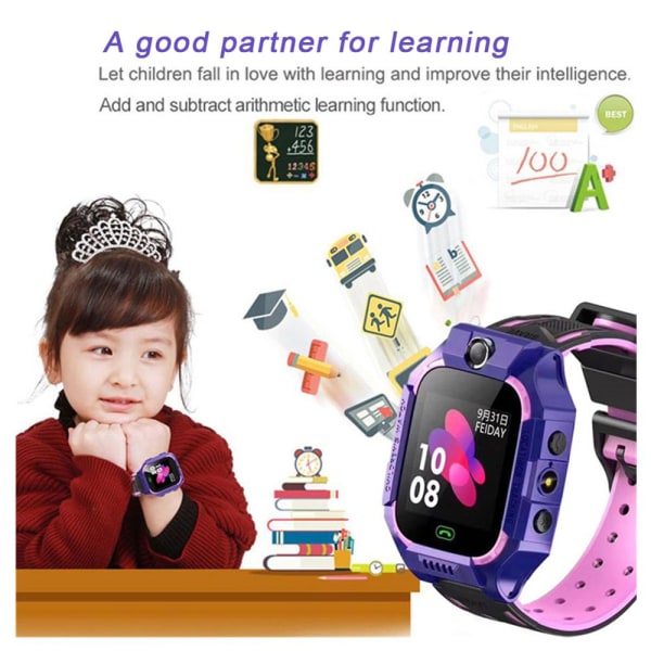 Z6 Barn SOS Smart Klocka IP67 Vattentät SIM-kort Barnklocka GPS Tracker Anti-förlorad Smart Armband För IOS Android PK Q12 Q50 Red