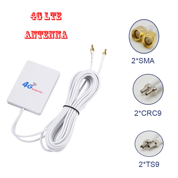 LTE-antenn 3G 4G TS9 CRC9 SMA-kontakt 4G LTE-router extern antenn för Huawei 3G 4G LTE-routermodem 2M-kabel SMA Connector