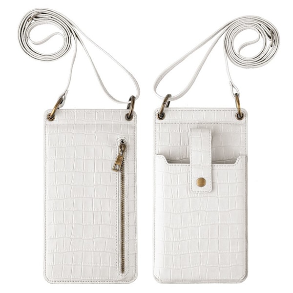 Plånbok Läder Telefonväska Fodral För iPhone 13 12 11 Mini Pro X XS Max 7 8 Plus XR 6 6s SE 2020 Lyx Dragkedja Kortplats Skydd Coque White