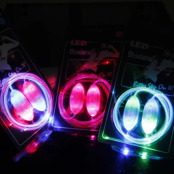 12 Färger LED Blinkande Självlysande Skosnören Party Konsert Disco Skor Rem Självlysande Stick Skosnören Pojkar Flickor Flerfärgade Skosnören Red