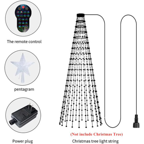 DIY Smarta Julgransljus med APP-fjärrkontroll - Strängljus för Sovrum, Fönster, Jul, Bröllop, Festdekoration 1.8M