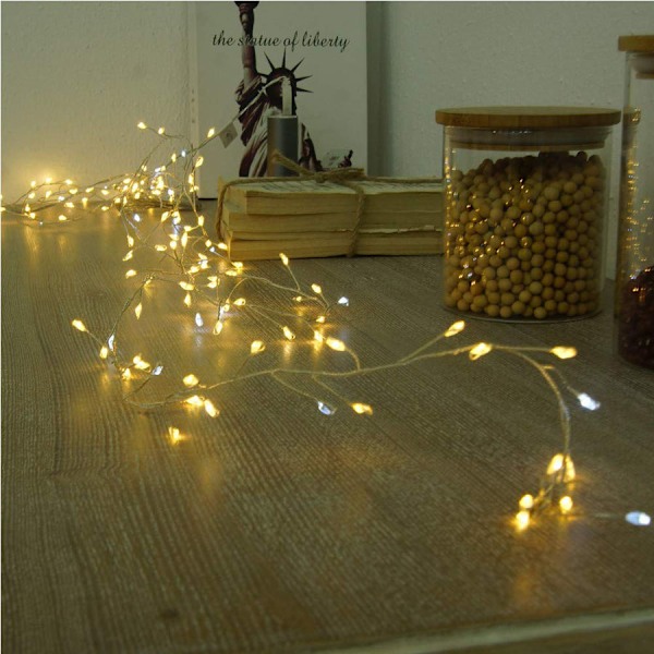 LED-ljusslinga 2M 5M Koppartråd Raket Fairy Garland Ljus Bröllop Jul Ljus Fest Dekoration Ljus Warm White 2M  100leds