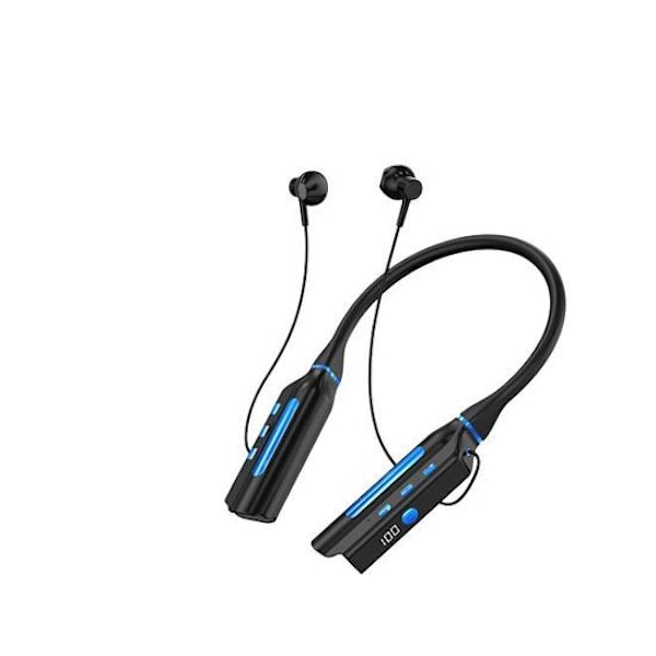 Trådlösa hörlurar med 1000 timmars uppspelning, Bluetooth-hörlurar, nackband, basheadset, sport, vattentäta öronproppar, kan användas som powerbank Blue in-ear