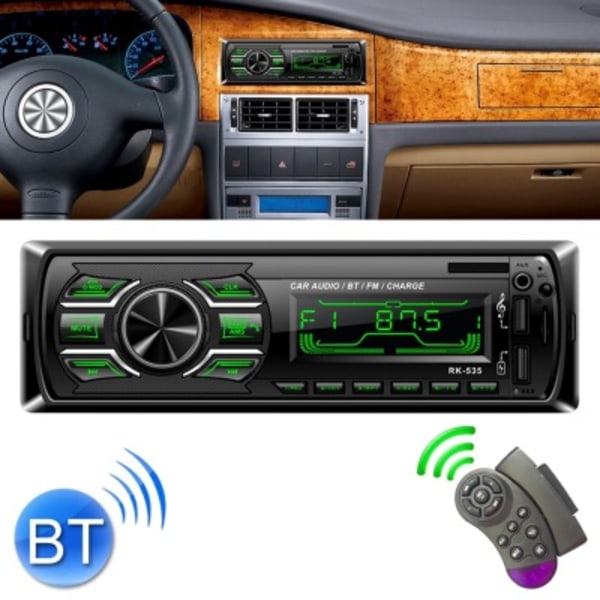 RK-535 Bilstereo Radio MP3-spelare med fjärrkontroll, stöd för Bluetooth handsfree-samtal / FM / USB / SD-kortplats