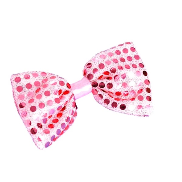 10 st Blinkande Lysande Paljett Fluga Slips LED Party Ljusande Halsaccessoar Cosplay Bröllop Födelsedag Halloween Jul pink bow
