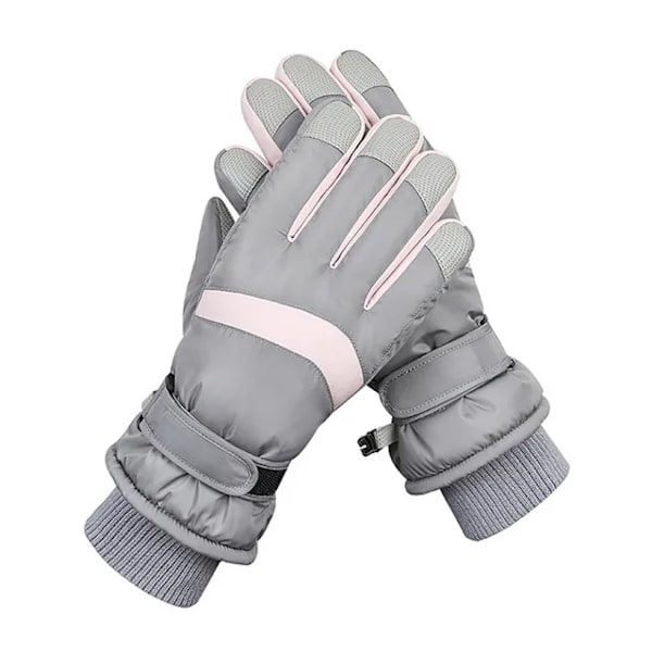 Höst Vinter Herr Dam Handskar Touchscreen Vattentäta Vindtäta Handskar Utomhussporter Varma Cykel Snö Skidhandskar Full Finger grey pink female