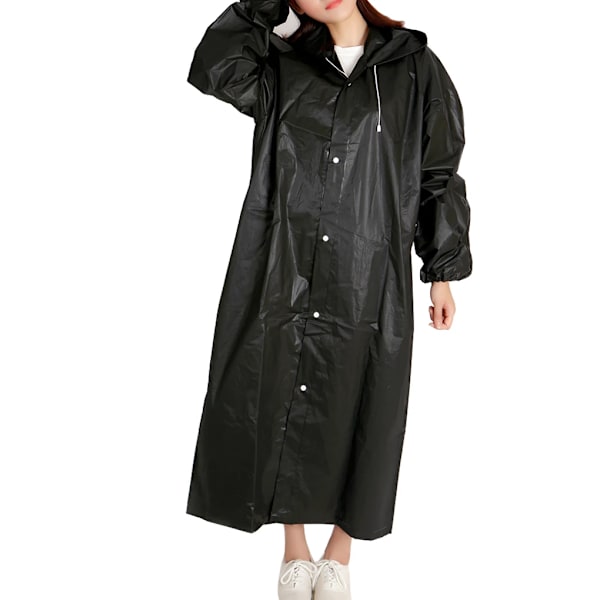 1 st 145*68CM EVA Unisex Regnrock Förtjockad Vattentät Regnkappa Kvinnor Män Svart Camping Vattentäta Regnkläder Kostym