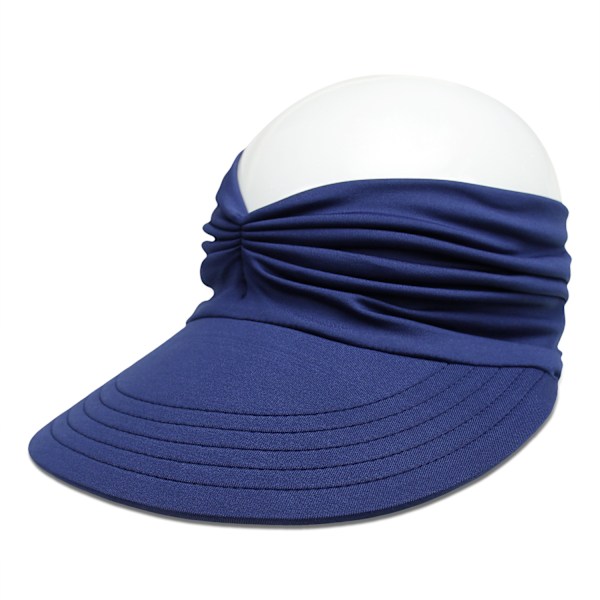 Solhatt med bred brätte för kvinnor, utomhus sommarhatt, ihålig öppen topp, solskyddsvisir för vuxna, resehatt för strand och hav Navy