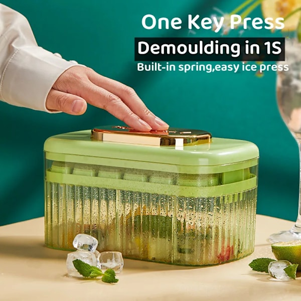 Silikonisform med Presstyp 2-i-1, Isform, Formlåda, Kreativa Köksredskap, Sommarkalla Drycker DIY Green