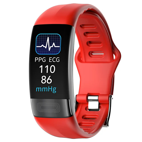 P11 Plus Smart Armband Kroppstemperaturövervakning Smart Armband ECG PPG Smart Klocka Puls Blodtrycksarmband Red