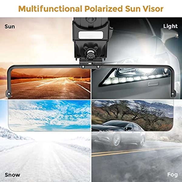Bilsolskydd Polariserad solskyddsplatta Clear Vision Anti-Bländning