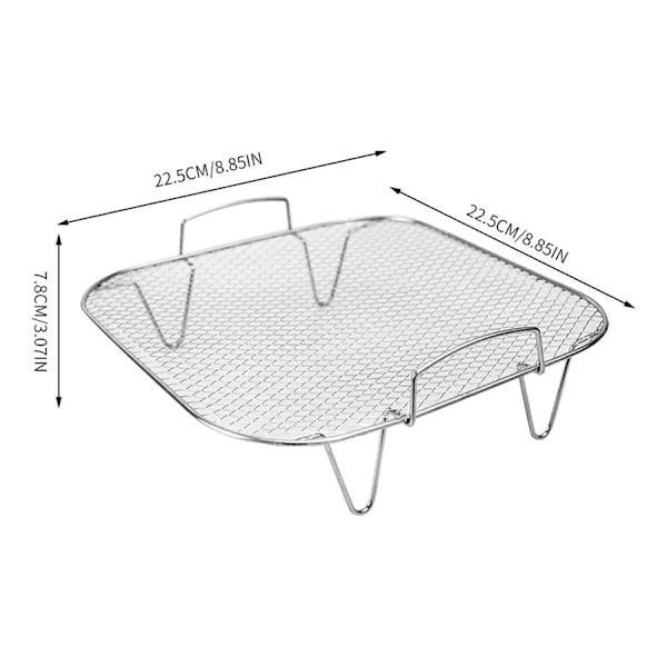 Luftfritösställ Grillställ Rostfritt Stål Stapelbart Multifunktionellt Matlagningsställ Toastställ Korgbricka Luftfritöstillbehör