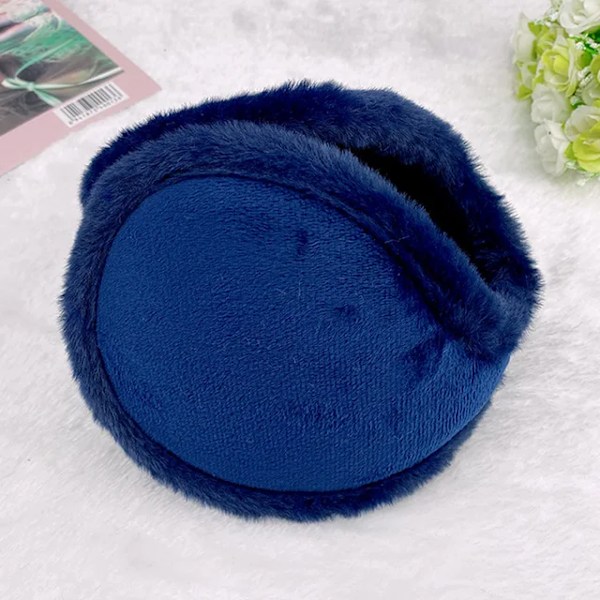 Öronmuffar Dam Herr Plysch Bakom-huvudet-stil Öronlappar Casual Håll Värmen Fleece Vinter Utomhus Skydd Öronmuff Navy Blue