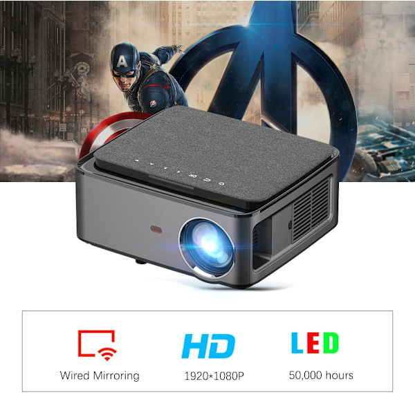 RD828 1080P Full HD-projektor WIFI Multiscreen Projektor 1920 x 1080P SmartPhone Beamer 3D Hemmabio Video Cinema