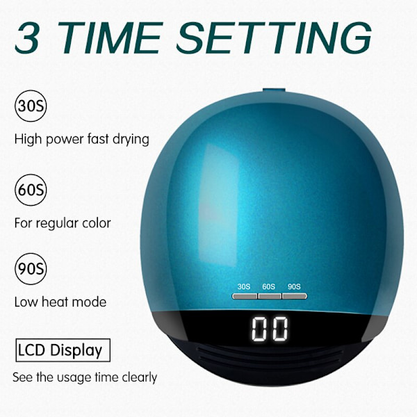 Kraftfull Nageltork UV LED-lampa Med Auto Sensor LCD-display Professionell Snabbhärdande Gel Nagelkonst Salong Manikyrverktyg