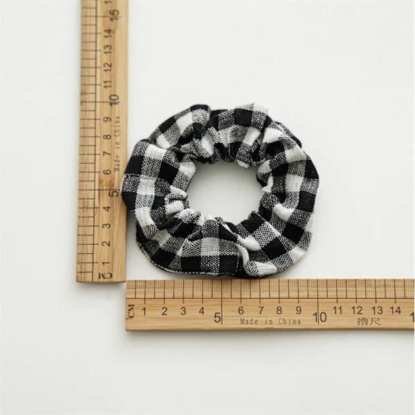 Halloween Jul Håraccessoarer Hårband Sammet Scrunchies Kvinnor Rutiga Hårband Gummiband Elastiska Hårband orange stripe