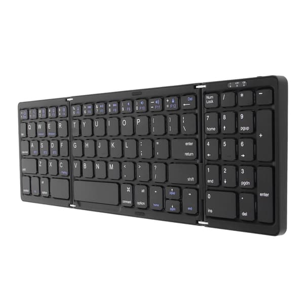 Bluetooth Triple Fold Trådløst Tastatur til Laptop Tablet Telefon Multi Enhedsforbindelse Sort