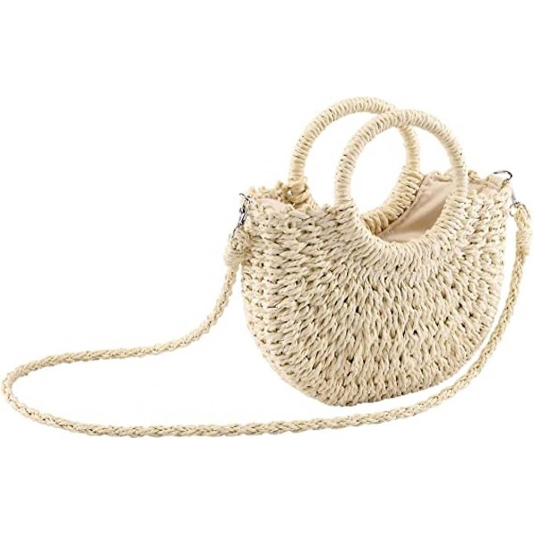 Summer Beach Halmväska För Kvinnor Liten Crossbody Topphandtag Axel Handväska Mini Handvävd Rotting Clutch Handväska A916-1118 D