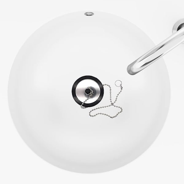 Tiskialtaan viemäri, 3 kpl Universal kylpyammeen tulppa metalliketjulla, kuminen tyhjennystulppa, halkaisija 64-43 mm, kylpyammeeseen, keittiöön ja kylpyhuoneeseen (musta)