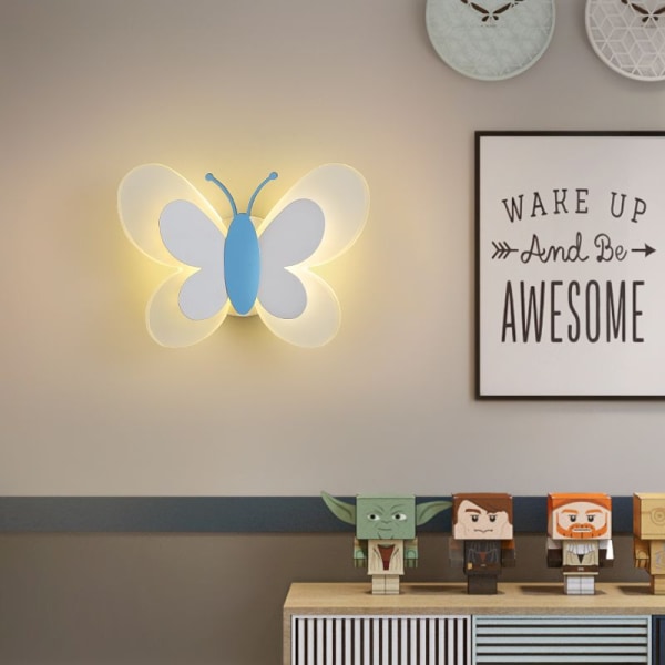 LED-perhoskoristelu lastenhuoneen seinävalaisin (valkoinen)