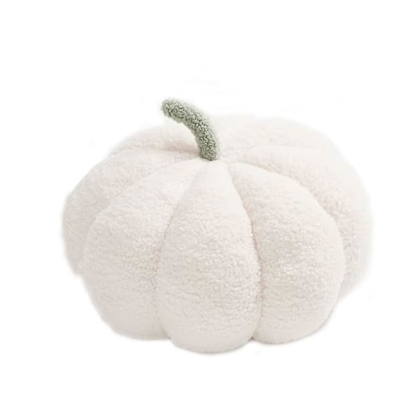 Pumpkin plysj leketøy Halloween dekor pute gave White 28cm
