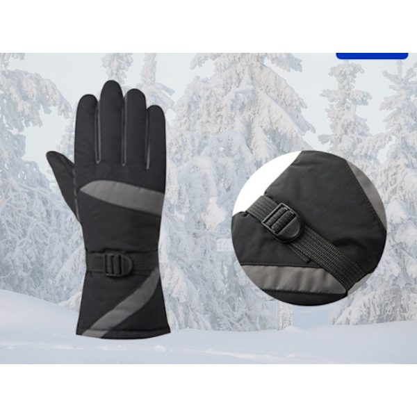 Vinterskidhandskar för vuxna Vindtäta, Vattentäta, Anti-Kall, Halkfria, Plus Velvet, Värmeisolering, Warm Touch, Armband, Ridhandskar, Grönröd